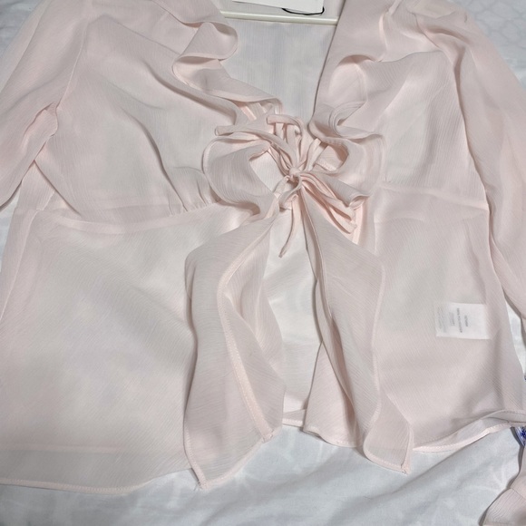 Tied Sheer Blouse. NWT - Picture 6 of 10